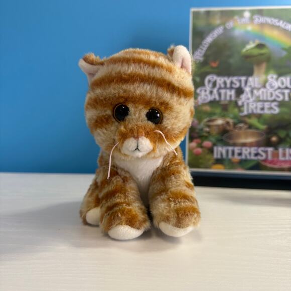Ty Beanie Boo Cleo Cat Plush 6” • EUC Velvety Soft Tabby Kitty Toy - Picture 1 of 5